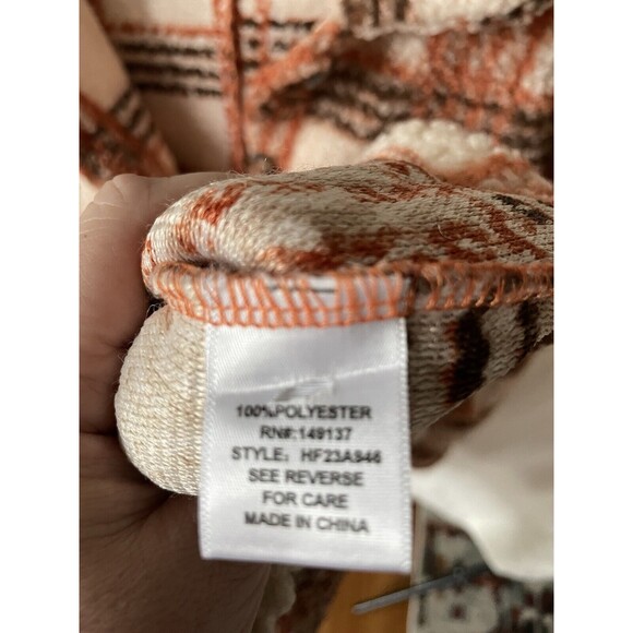 Vintage Women Fall Plaid Sherpa Like Jacket- Comfy, Oversized Long Sleeve Warm - Picture 6 of 8